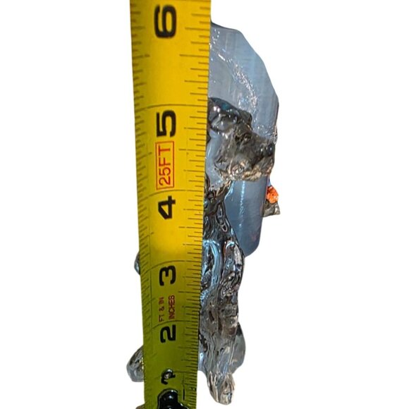 Vintage Dog Figurine 6" Clear Glass Handcrafted Canine Sculpture - Picture 4 of 9